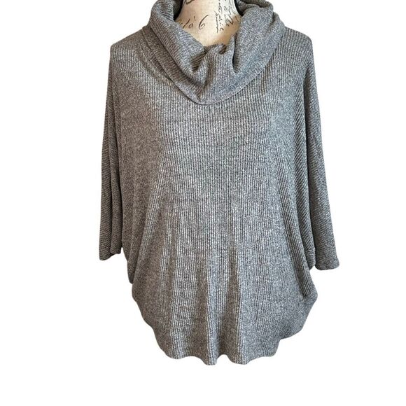 Natural Life Grey Ribbed Vintage Batwing Pull Over Cowl Neck Sweater M - Picture 1 of 7